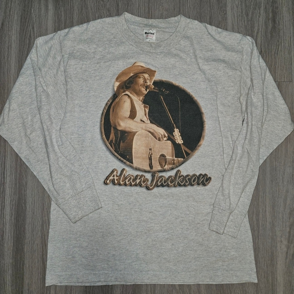 Vintage 1998 Alan Jackson Long Sleeve T-Shirt Mens Size L Murina Tag Made in USA